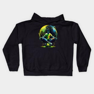 Brazil Soccer Magic Artwork Kids Hoodie